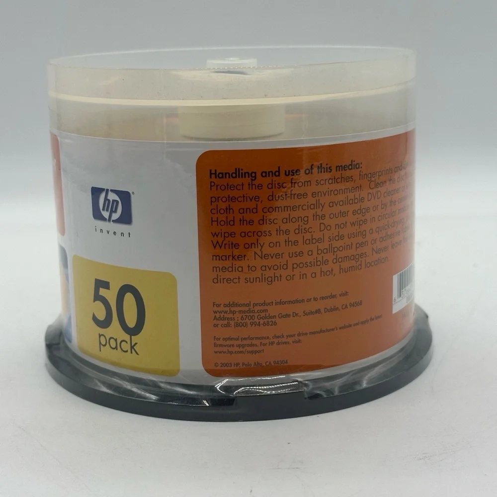 NISP HP DR00024 DVD+R 4.7GB 50 Pack Spindle Blank DVD Media 4x Speed Write-Once‎